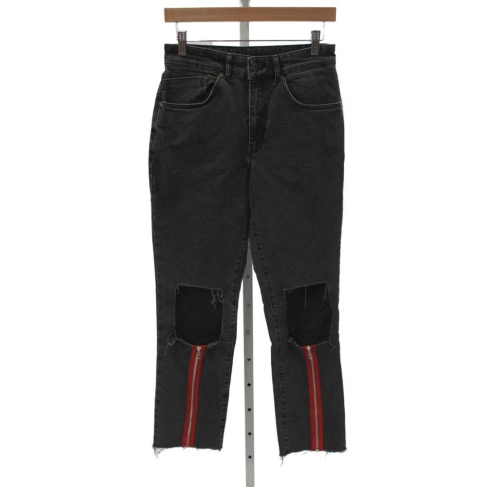 The Ragged Priest Womens Straight Jeans Black High Rise Cotton Size 28